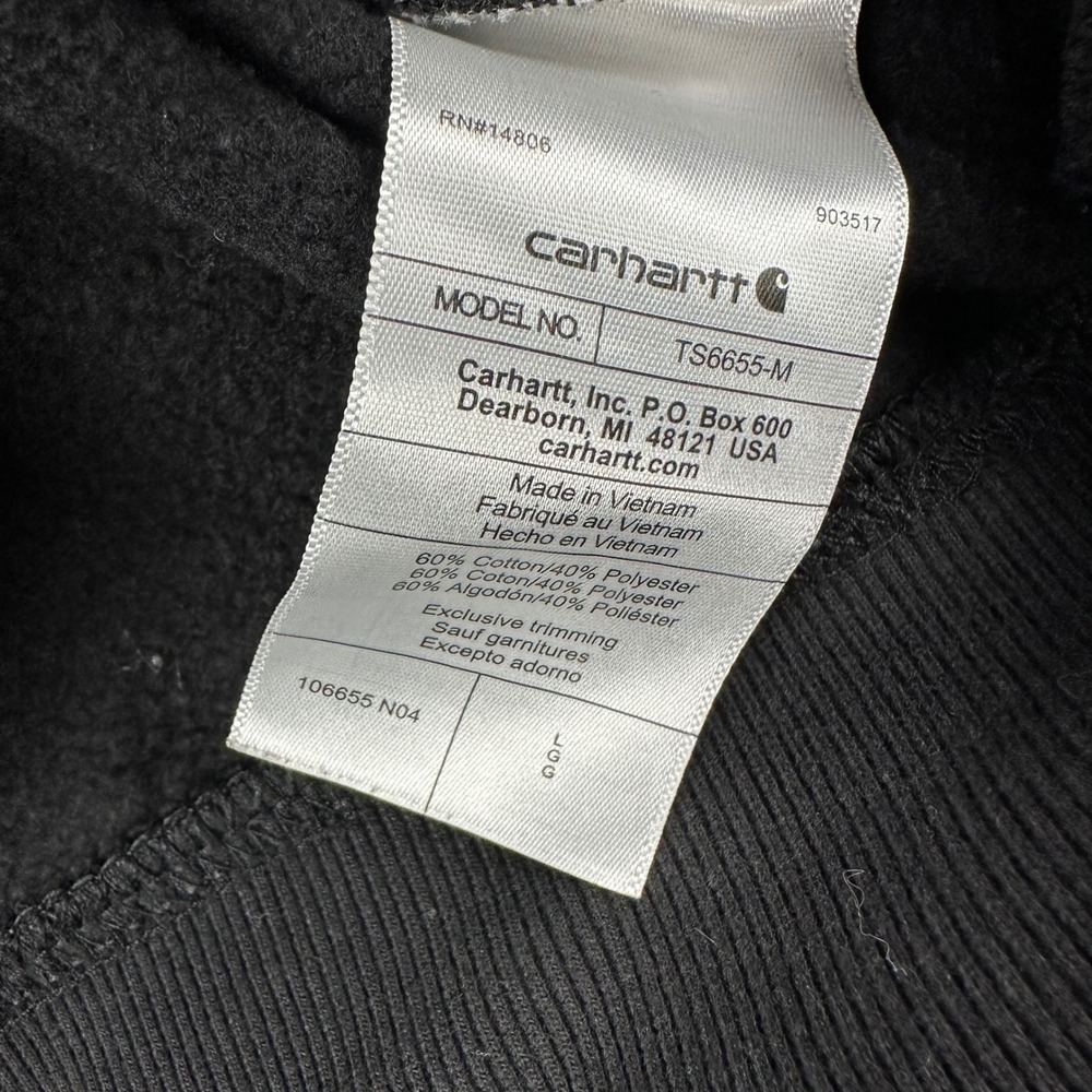 Carhartt Force Relaxed Fit Lightweight Hoodie Black Mens Large Sweatshirt - Picture 8 of 9